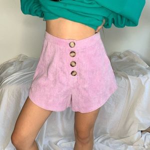 Lavender Corduroy Shorts